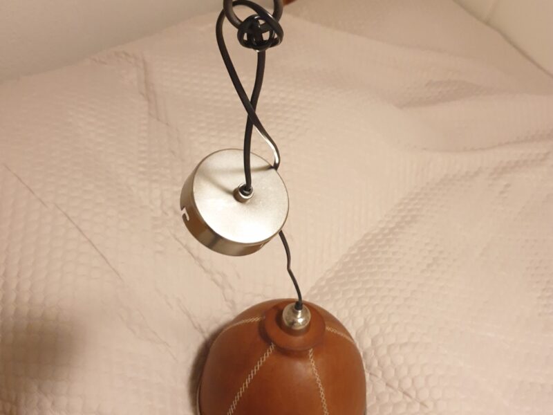 Design Lampe Leder / Edelstahl