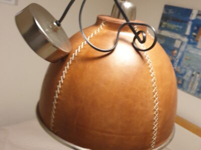 Design Lampe Leder / Edelstahl