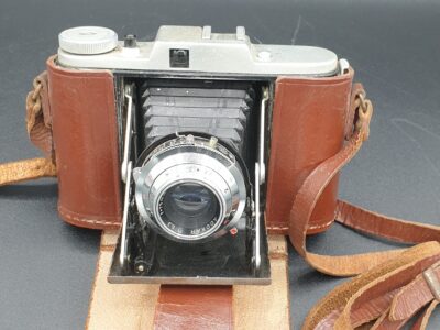 Foto ADOX Falt Kamera mit Original Leder Tasche