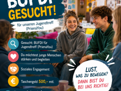 Bundesfreiwilligendienstleistende/r für Priener Jugendtreff (PrienaYou) gesucht